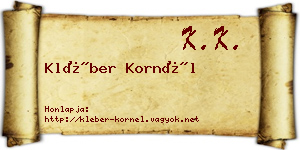 Kléber Kornél névjegykártya